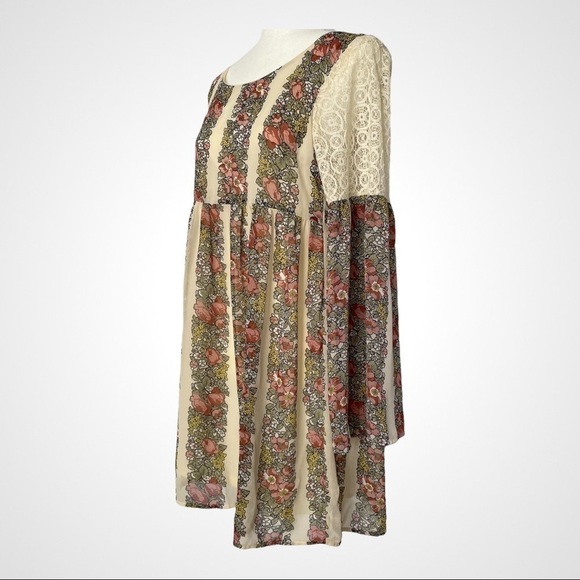 ENTRO Floral & Lace MIDI Baby Doll Dress. Size- M - Picture 1 of 6